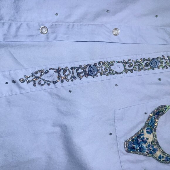 Vintage 1980s–1990s Laura Rogers Originals Hand-Painted Western Shirt Size 17 - Picture 9 of 14